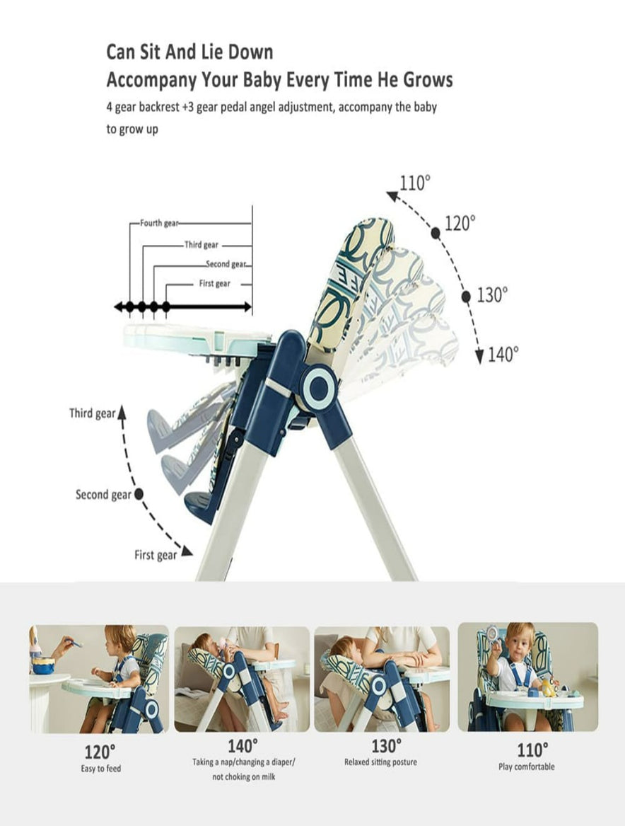High Chair with heigh Adjustment and Wheels angels