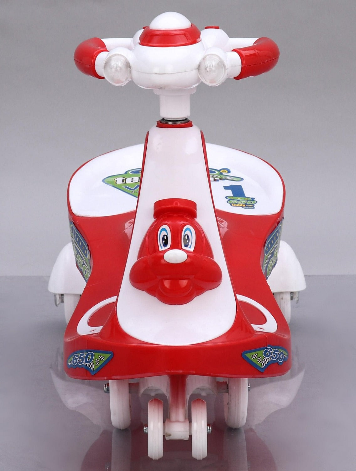 Musical Baby Swing Car With Teddy Face (Red)