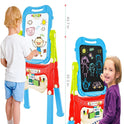 Educational Easel for Kids, Adjustable Standing Art Easel for Toddler, Double Magnetic Drawing Board with Painting Accessories