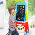 Educational Easel for Kids, Adjustable Standing Art Easel for Toddler, Double Magnetic Drawing Board with Painting Accessories