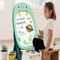 Toddler Easel - Double Sided Chalk Board & Painting Easel with Smooth Surface,Magnetic Portable Stable Toddler Art Easel, Painting Accessories Included Fivetoo
