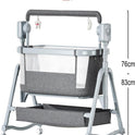 Premium Baby Cradle 3 in 1 Electric Bedside Crib Baby Swing Cot, 5-gear Microwave Adjustable Rocking Bedside Cribs