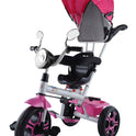 Tricycle with Light, Foldable Canopy and 360 Degree Seat Rotating