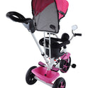 Tricycle with Light, Foldable Canopy and 360 Degree Seat Rotating