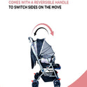 FIRSTCRAWL BABY STROLLER WITH MOSQUITO NET & REVERSIBLE HANDLE - GRAY BUNNY