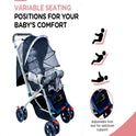 FIRSTCRAWL BABY STROLLER WITH MOSQUITO NET & REVERSIBLE HANDLE - GRAY BUNNY