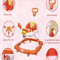 Height Adjustable Musical Walker With Parental Handle (BJ 305-H ORANGE)