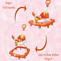 Height Adjustable Musical Walker With Parental Handle (BJ 305-H ORANGE)