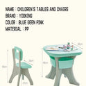 Table Chair Set With 2 Chairs (Green)