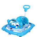 Musical Walker With Adjustable Height & Parental Handle - BLUE