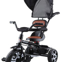 Tricycle with Canopy, Parental Push Handle & Leather Seat